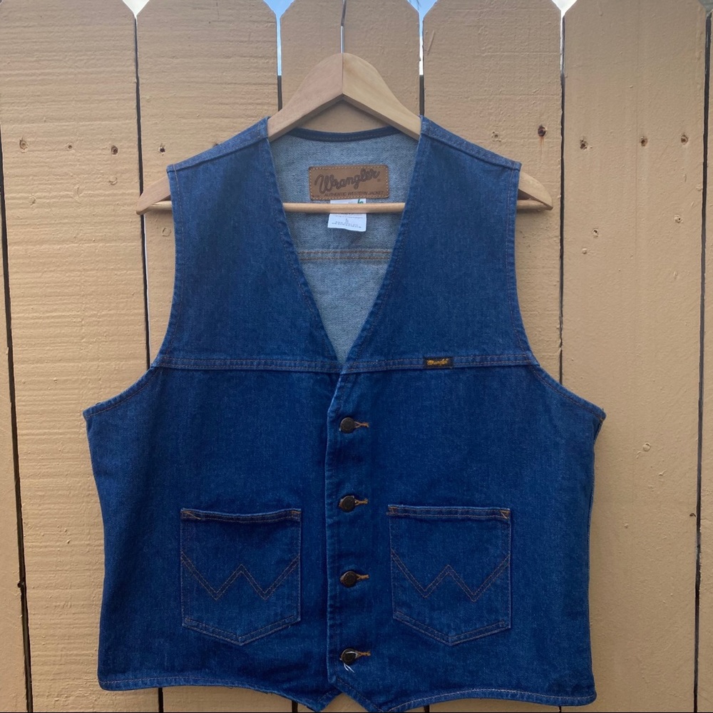 Vintage 90s Wrangler Western Denim Vest Jacket